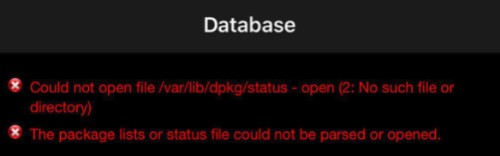 could not open file cydia error