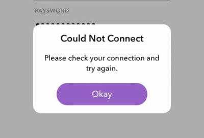 snapchat connection error fix