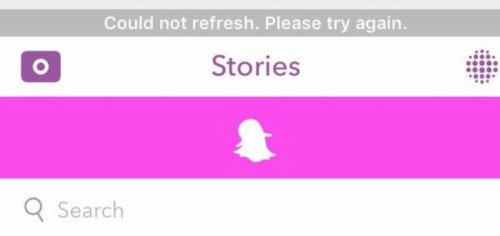 snapchat could not refresh