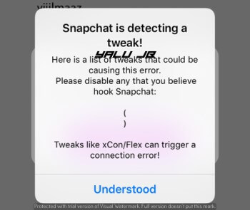 snapchat is detecting a tweak