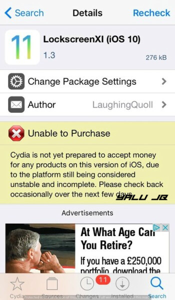 unable to purchase Cydia