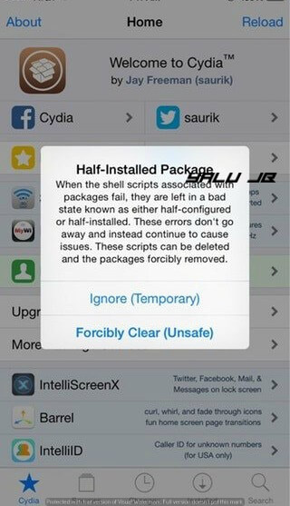 half installed package error