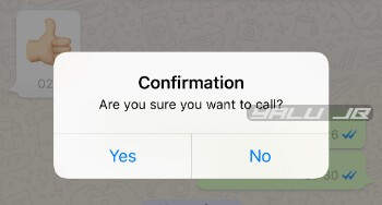 Confirm before call in WhatsApp