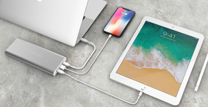 Hyperjuice quick charges MacBook, iPhone, and iPad at the same time