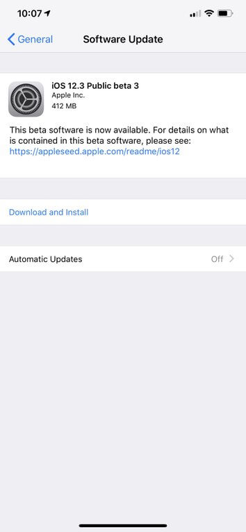 iOS 12.3 Beta 3