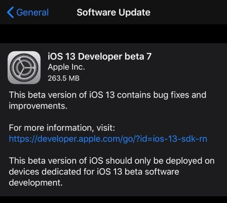 iOS 13 Beta 7 Download